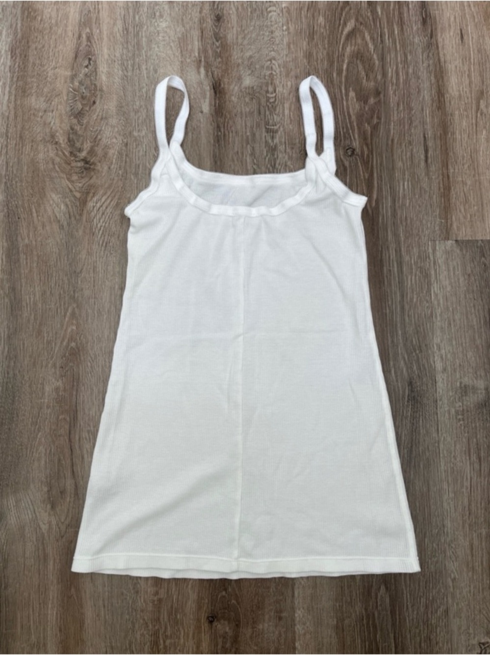 NWOT Free People White Waffle Knit Camisole Tank - Picture 5 of 6